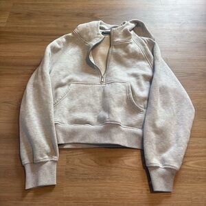 Heather Gray Half-Zip Fleece Pullover